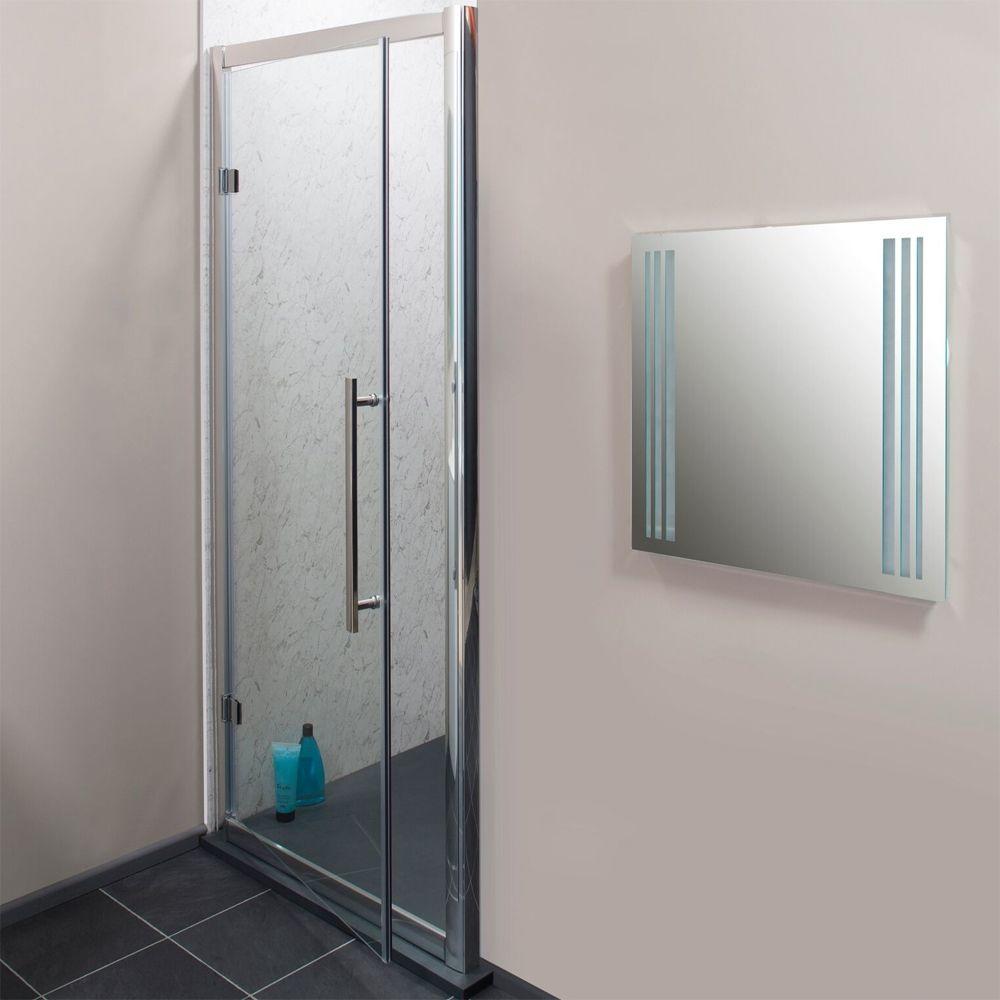 Jupiter Cass Hinged Shower Door Chrome Profile 900mm Wide 8mm Easy
