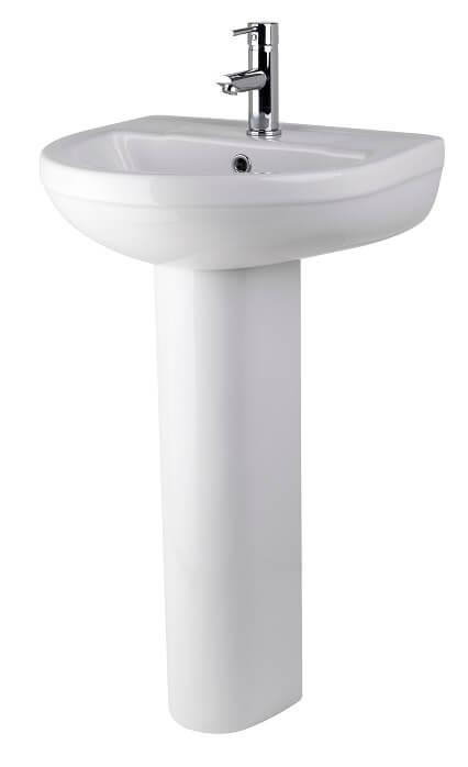 An image of Nuie Harmony 1 Tap Hole 500Mm Basin And Full Pedestal 865 X 500 X 410Mm