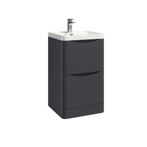 Casa Bano Contour 500 Floor Cabinet With Basin or Counter Top Matt Grey