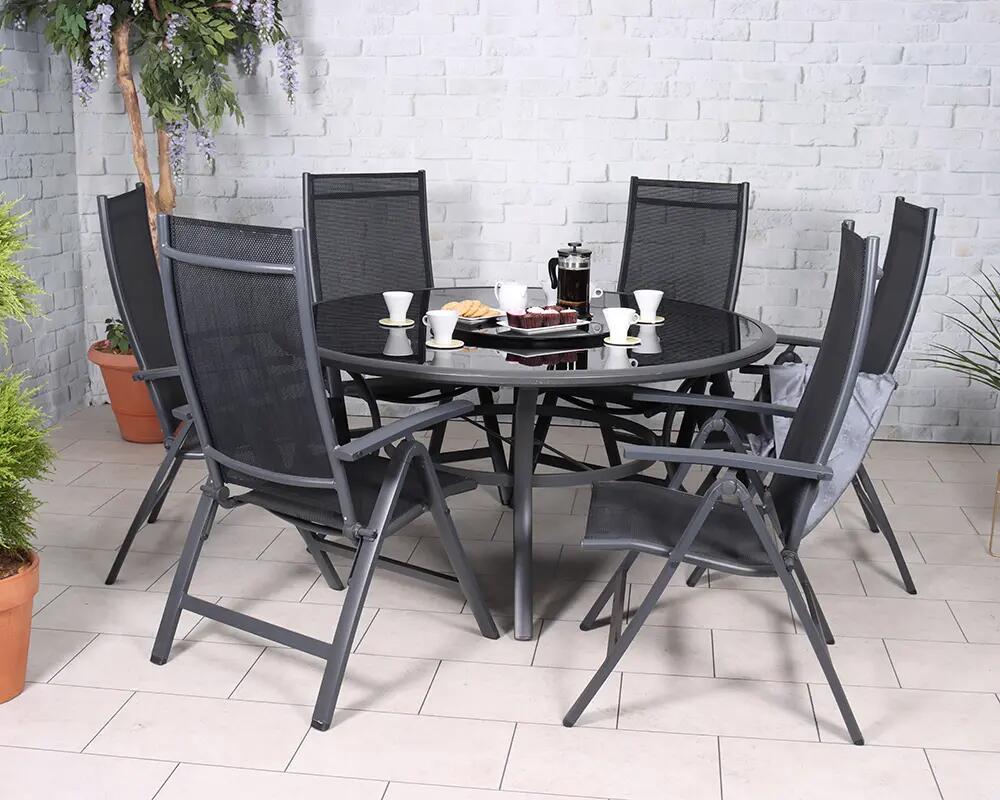 An image of Royal Craft Sorrento Round Deluxe Recliner Set - 8Pcs Garden Furniture