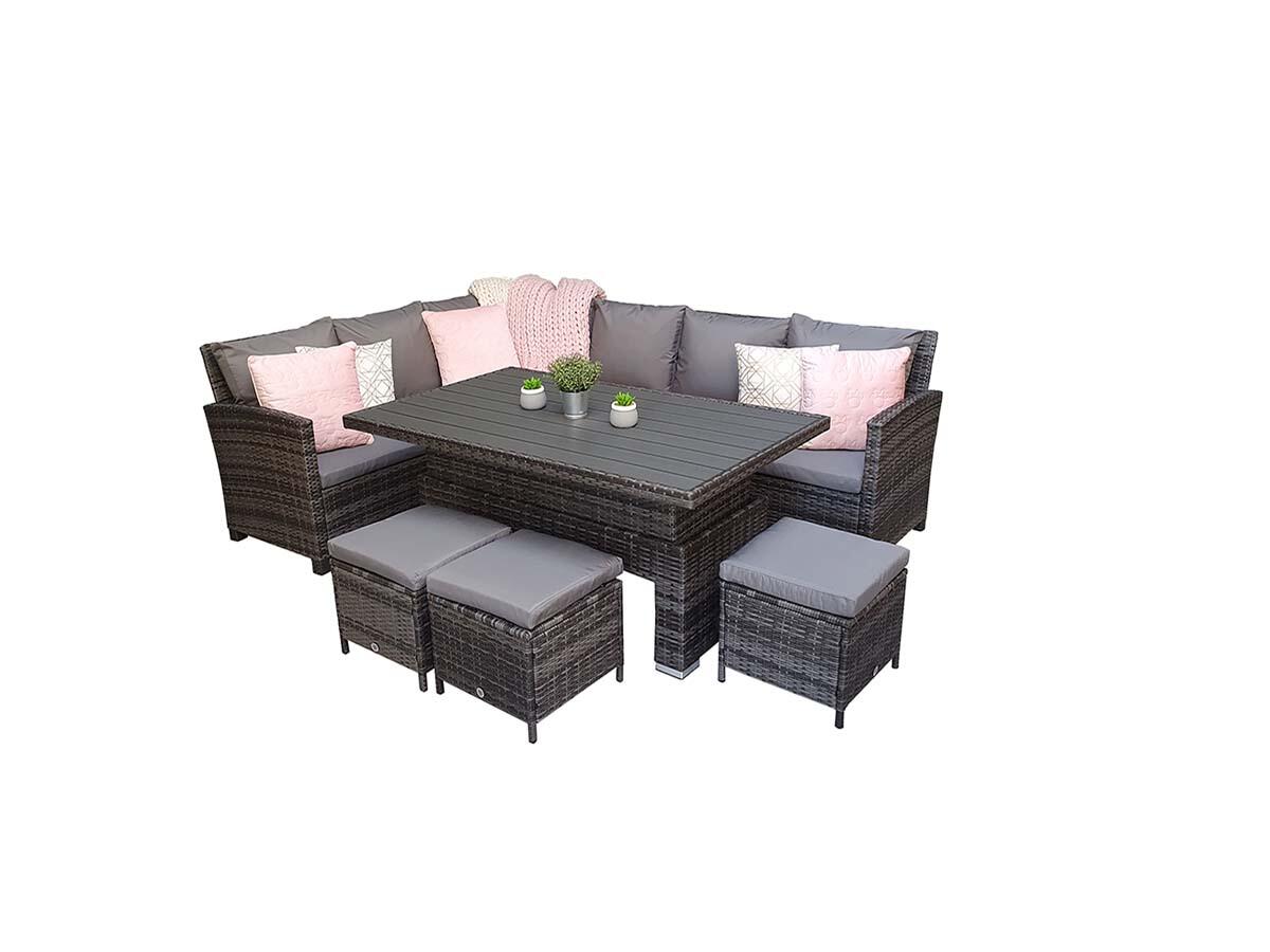 An image of Signature Weave Charlotte Corner Dining With Lift Table Garden Furniture