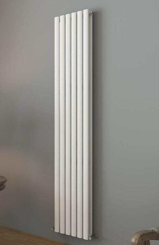 An image of Princia Vertical Double White Oval Panel Radiator 1800Mm X 360Mm