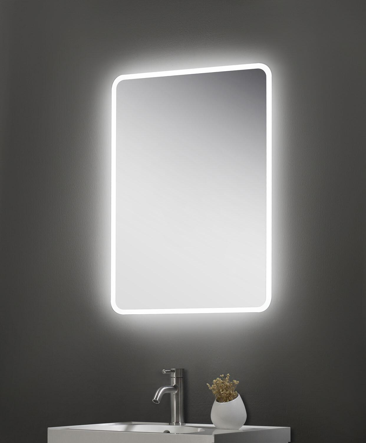 An image of Willow Slimline Led Touch Mirror W. Demist, Bluetooth & Shaver Point - 500X700Mm