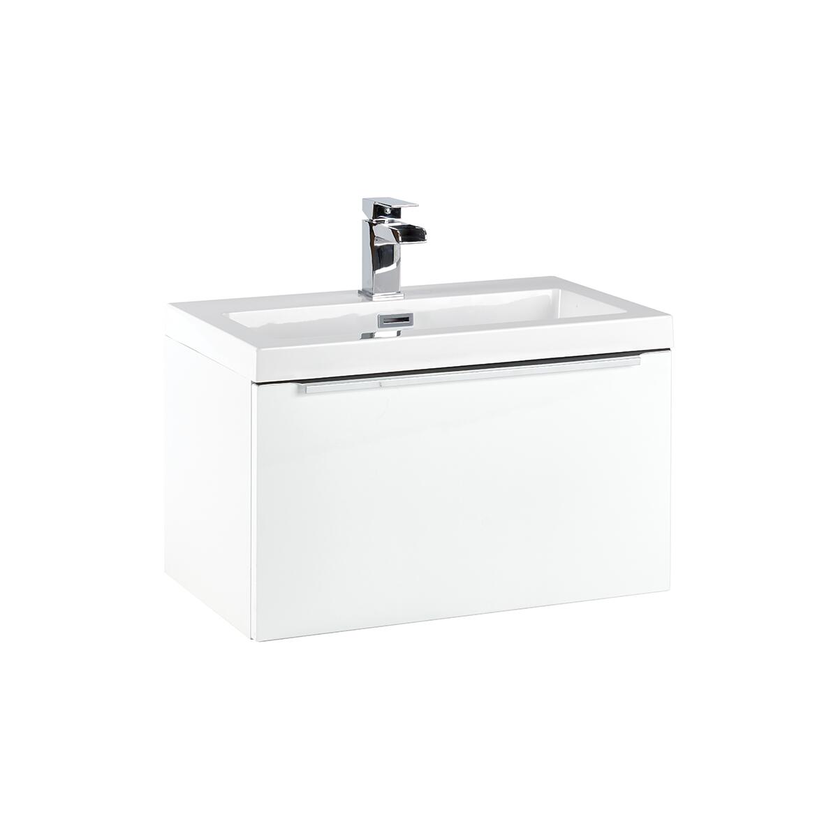 Scudo Muro wall hung vanity unit in gloss white MDF, 600mm wide with contemporary design