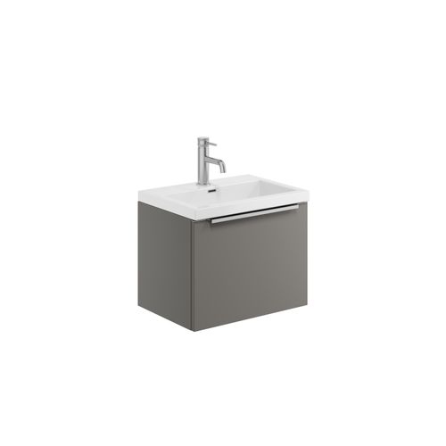 Scudo Muro PLUS wall hung vanity unit in dust grey finish, 600mm wide contemporary bathroom furniture