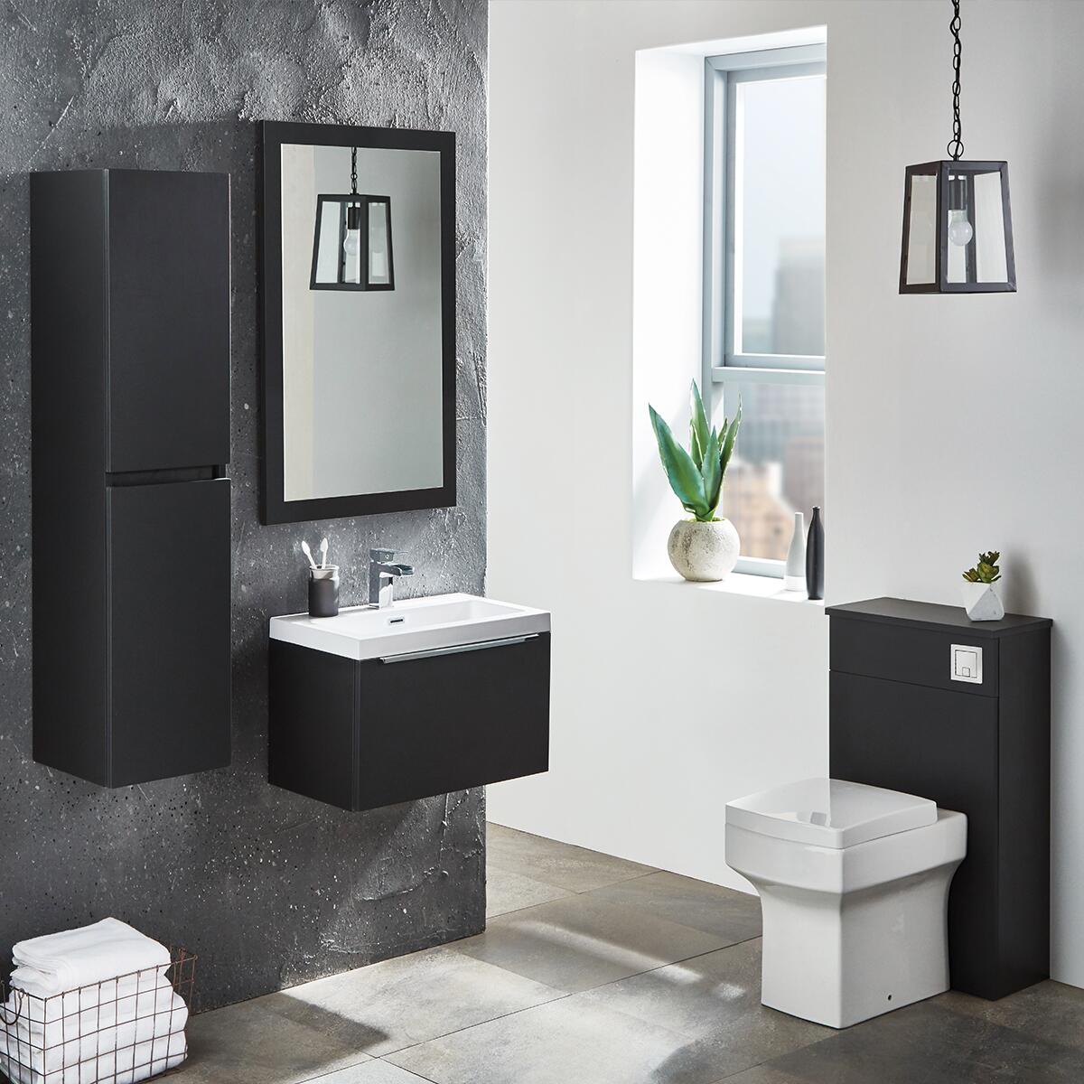 Scudo Muro 500mm floorstanding WC unit in matt grey MDF