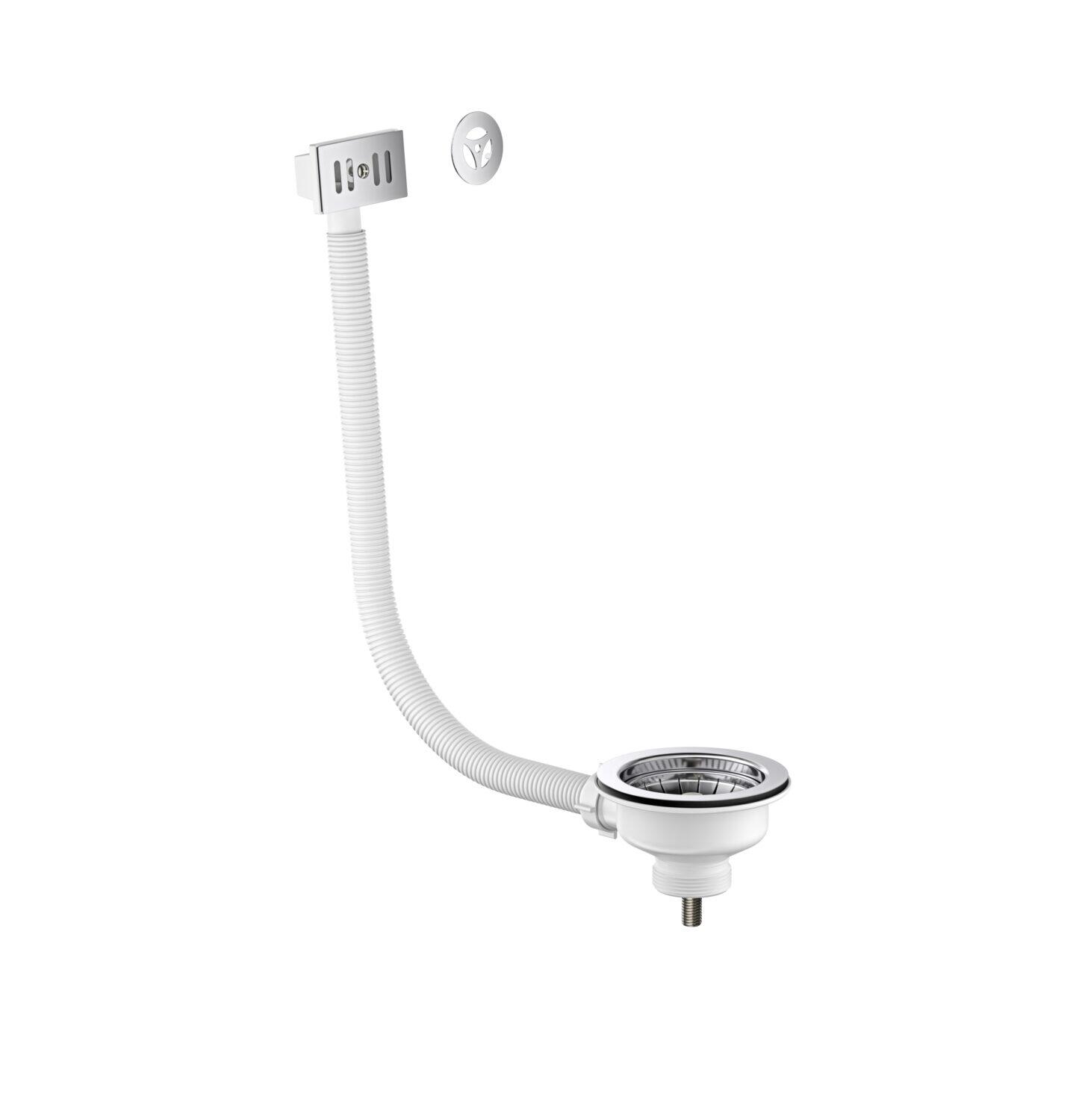 Scudo Kitchen Basin Waste in chrome, stainless steel and ABS, 90mm