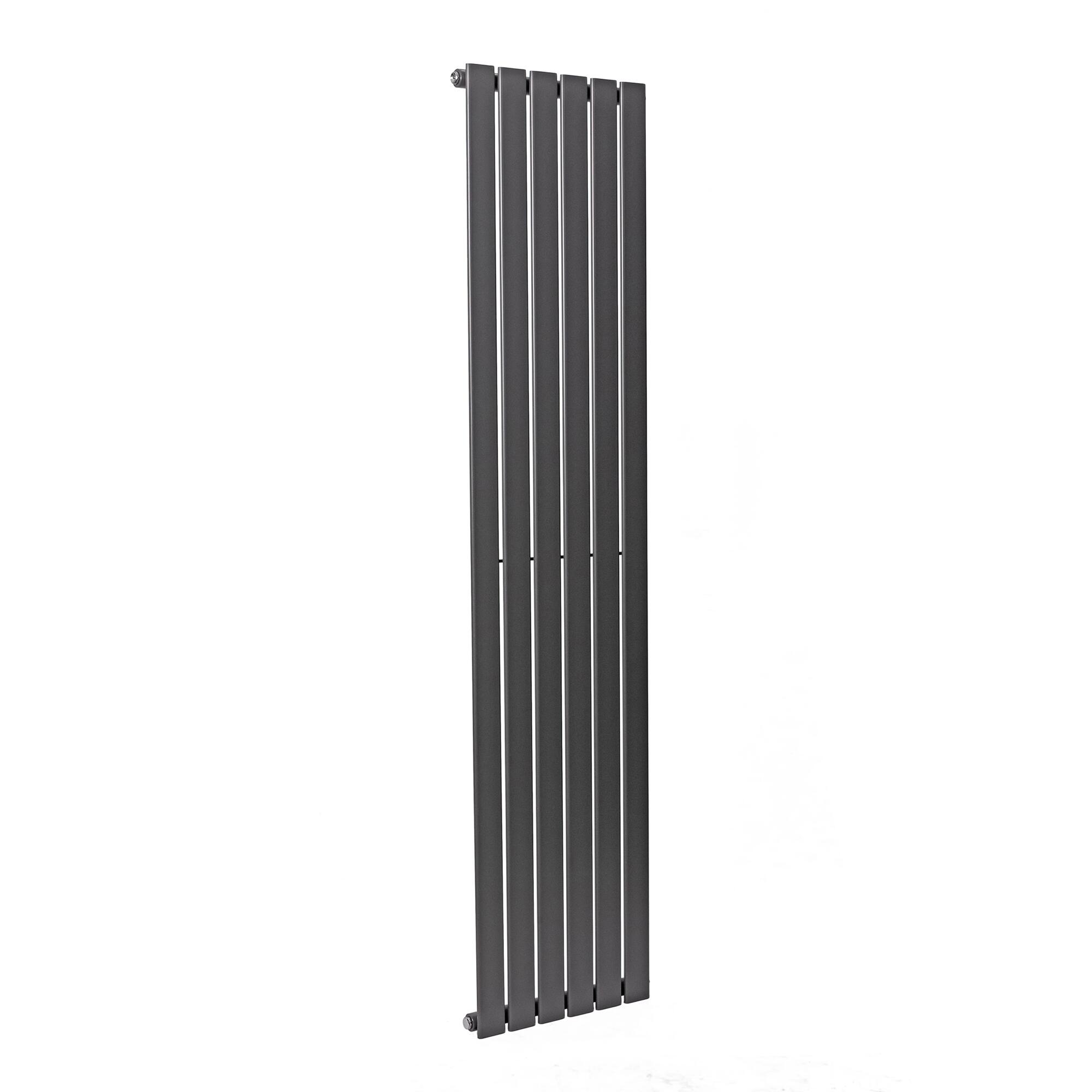 Scudo Bravo anthracite designer radiator, single panel, 1800mm x 408mm vertical mounting