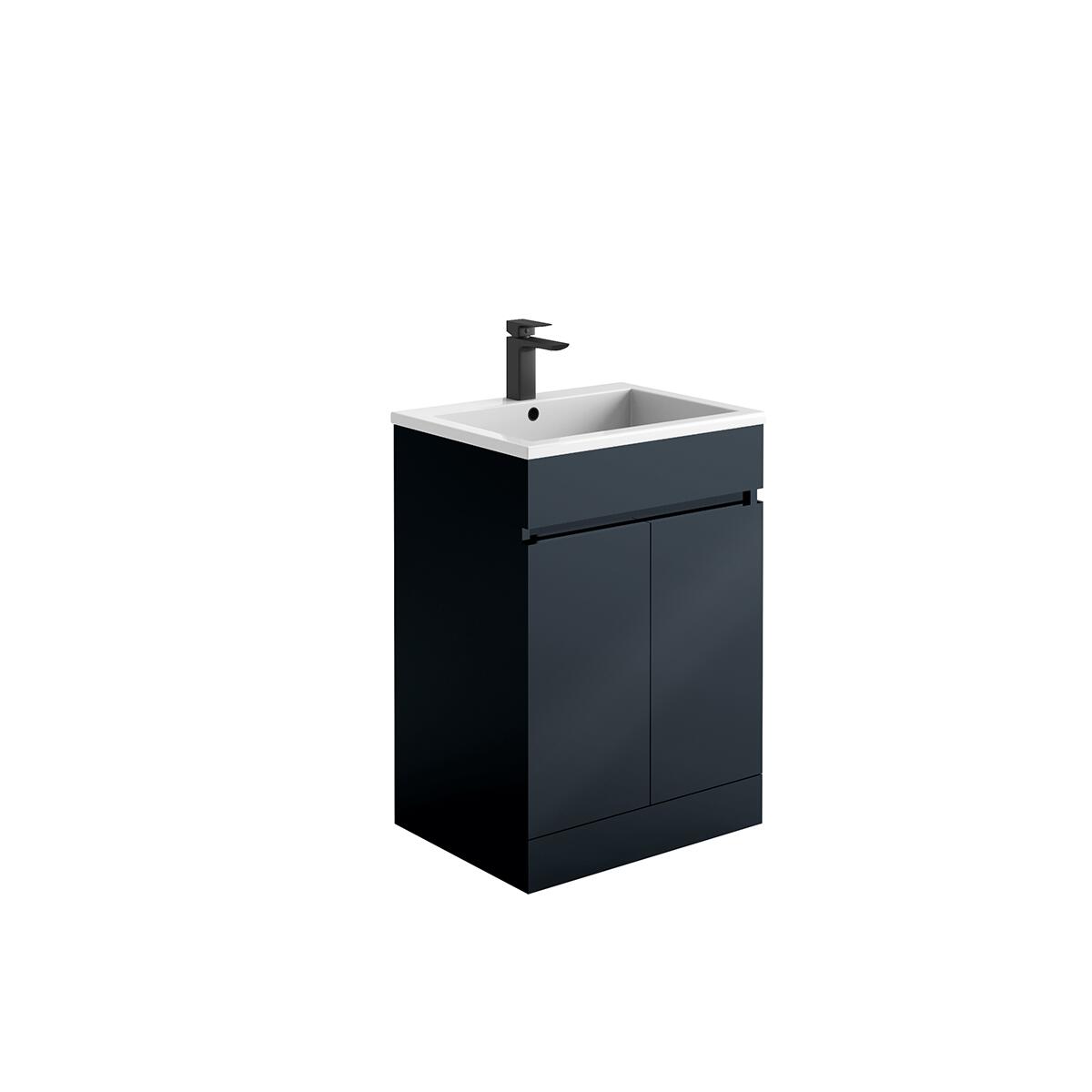 Scudo Empire 590mm anthracite floorstanding vanity unit, contemporary MDF design