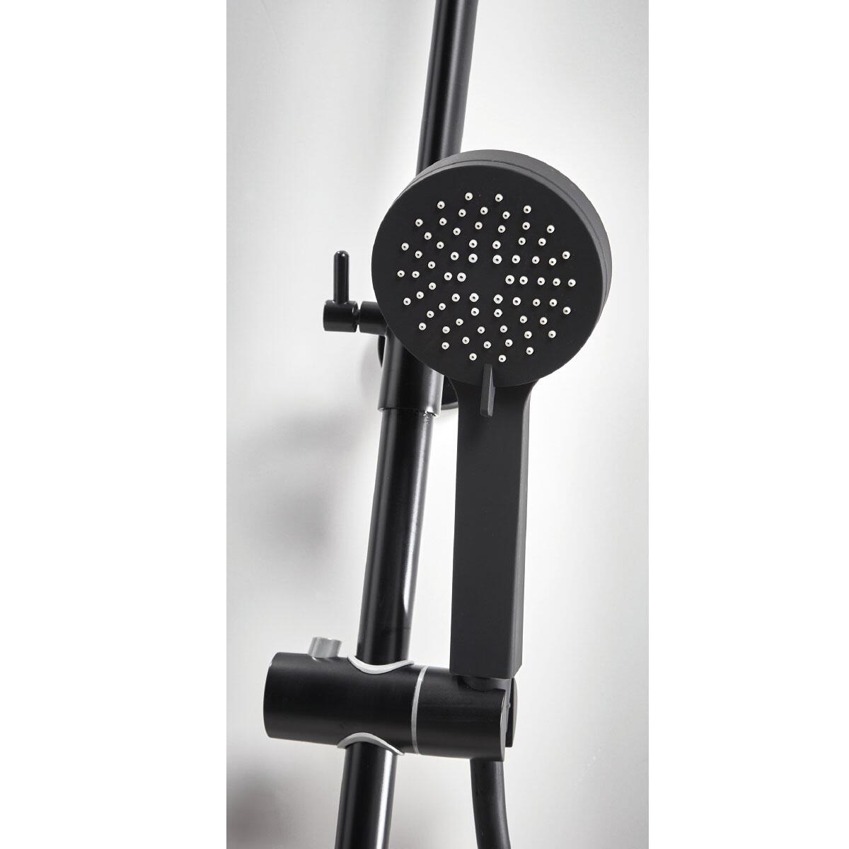 Scudo Mono Middleton black adjustable round rigid riser complete shower system