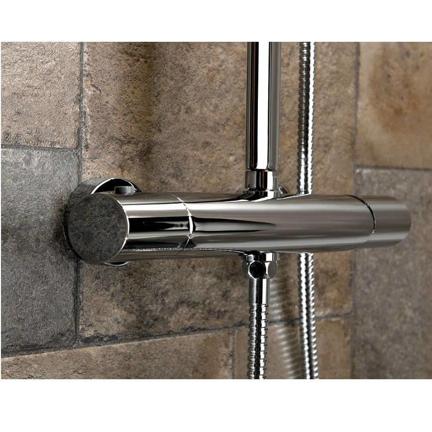 Jupiter Oval Exposed Dual Outlet Thermostatic Shower Mixer Kit with ...