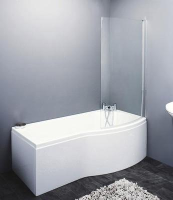 An image of Nuie 1700Mm X 740Mm Curved Shower Bath