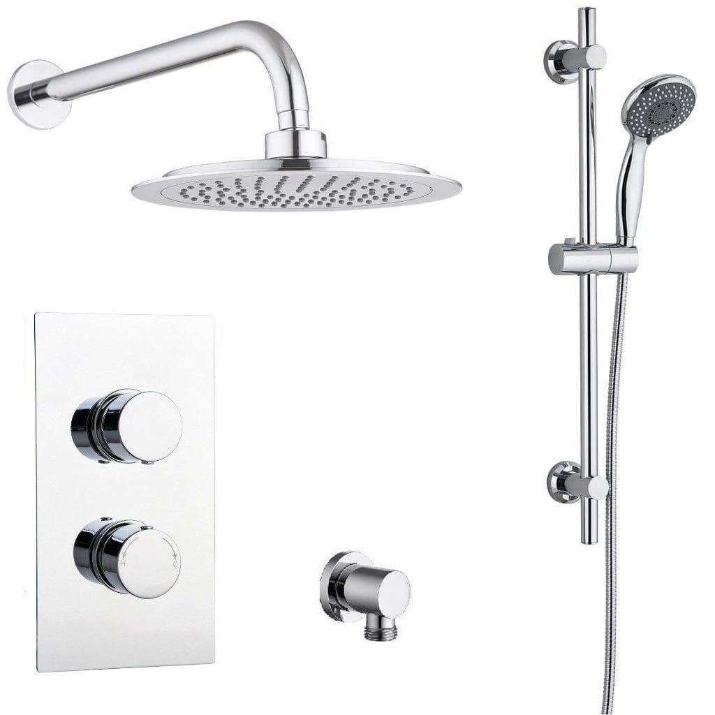 An image of Barcelona Round Twin With Diverter Tmv2 Concealed Thermostatic Shower Valve Head...