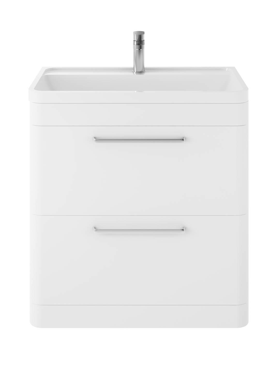 Hudson Reed Solar Pure White Floor Standing 800mm Vanity Unit & Basin