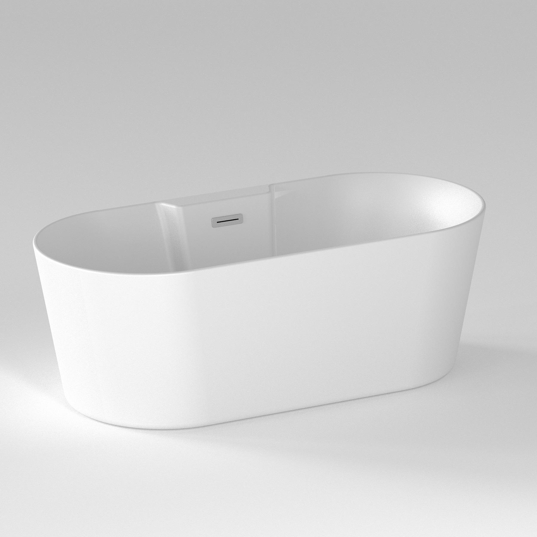 An image of White 1720Mm X 785Mm Double Ended Freestanding Bath