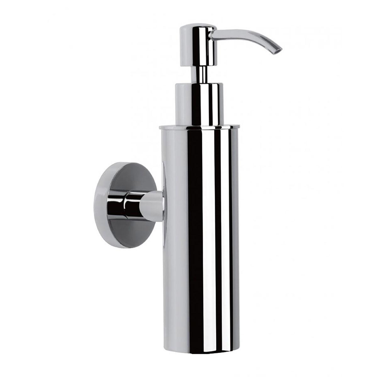An image of Casa Bano Delta Round Liquid Soap Dispenser Stainless Steel Pump - Chrome