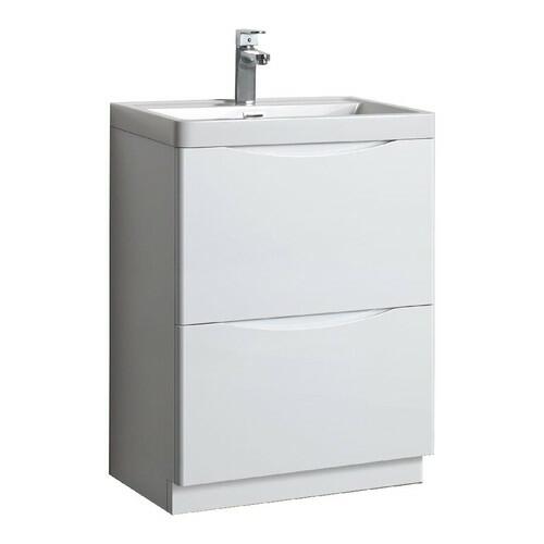 An image of Trinity White- Naples Smile Two Drawer - Floor Standing - 600Mm