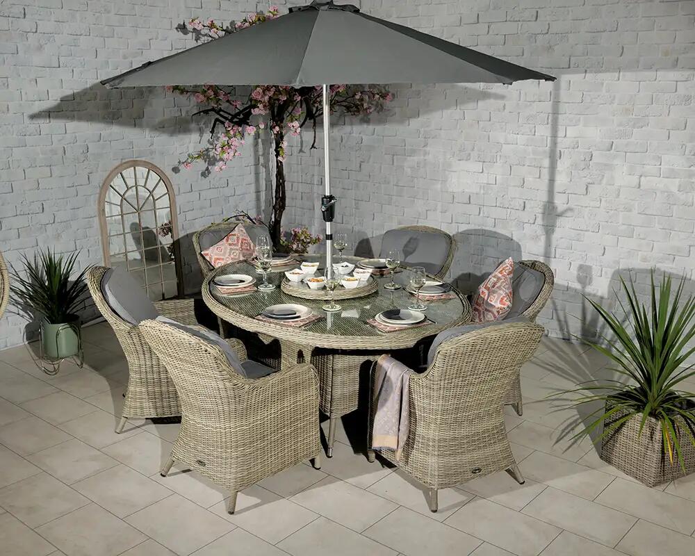 An image of Royal Craft Wentworth Ellipse Imperial Dining Set Garden Furniture