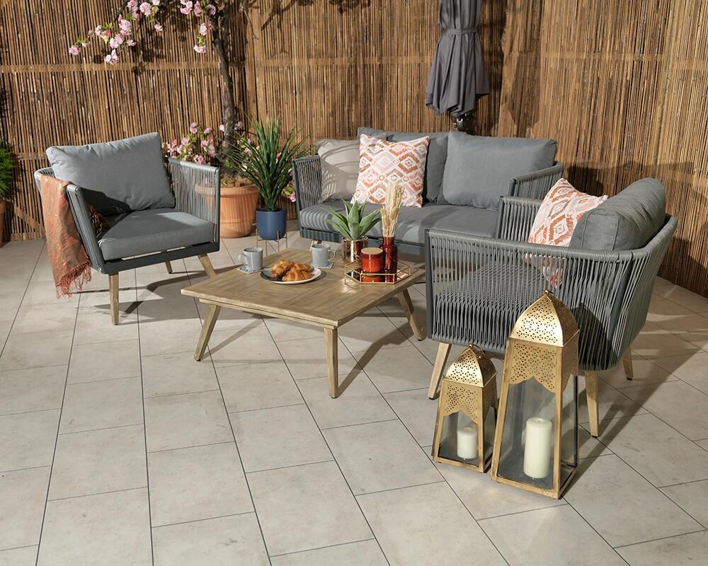 An image of Royal Craft Milan 4Pc Lounging Coffee Set Garden Furniture