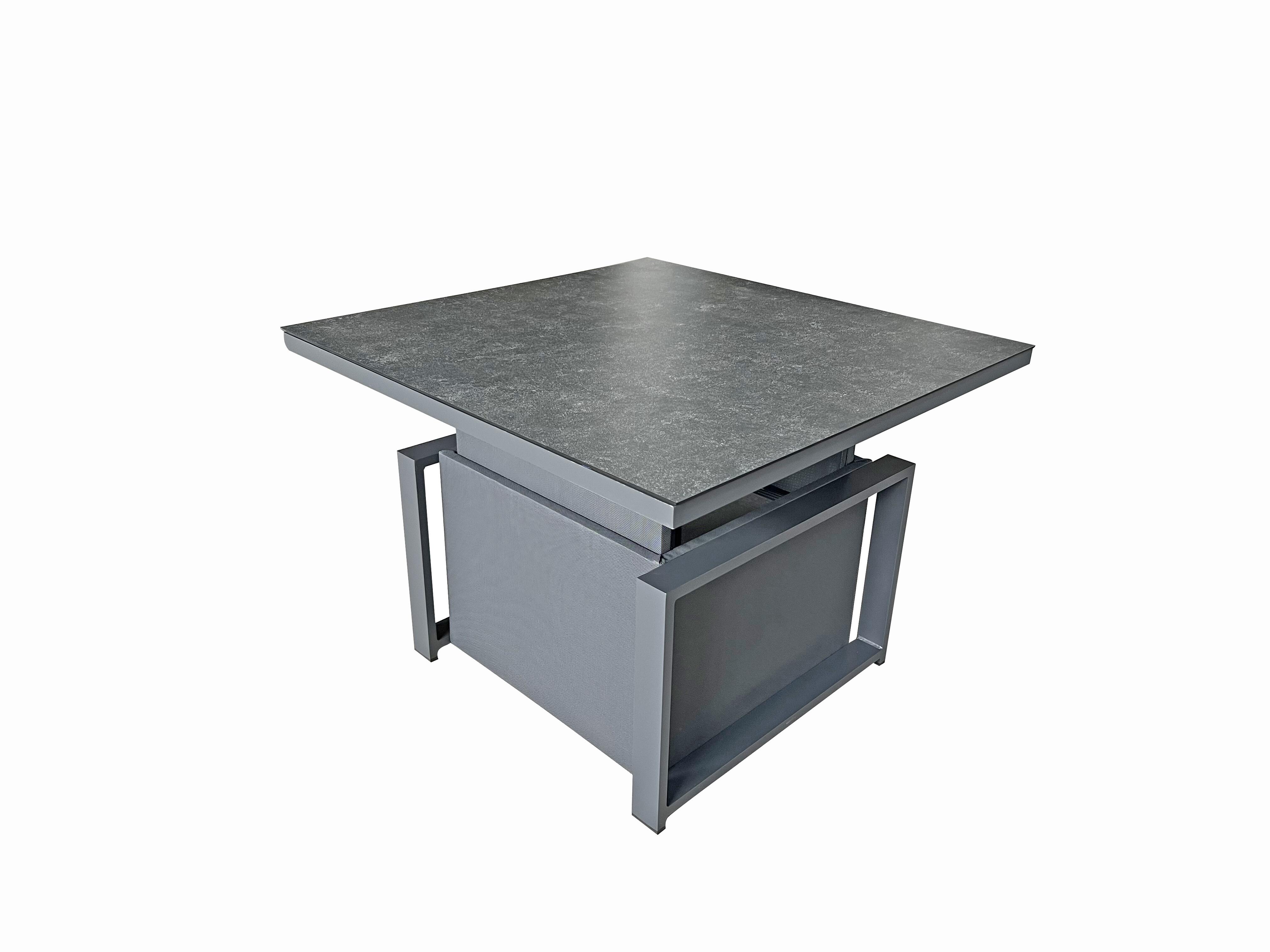 An image of Signature Weave Madrid Grey Lift Table Garden Furniture