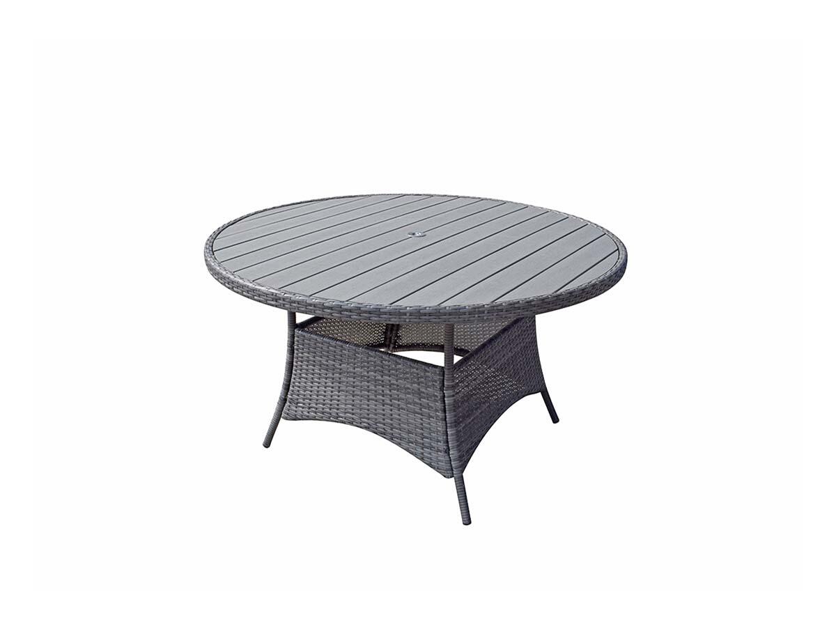 An image of Signature Weave Emily Round Table 135 Dia With Hdpe Wood Effect Top Garden Furni...