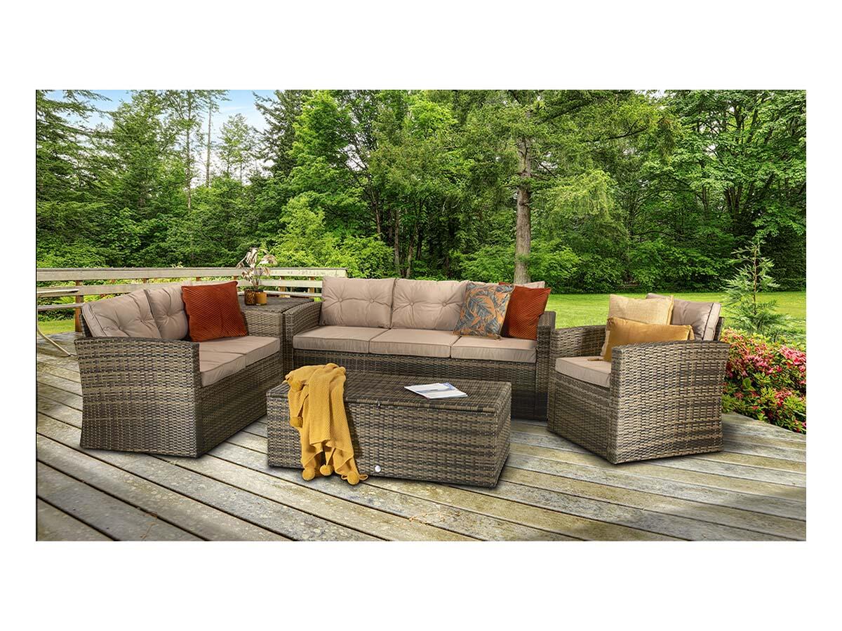 An image of Signature Weave Holly Sofa Set In Mixed Brown Garden Furniture