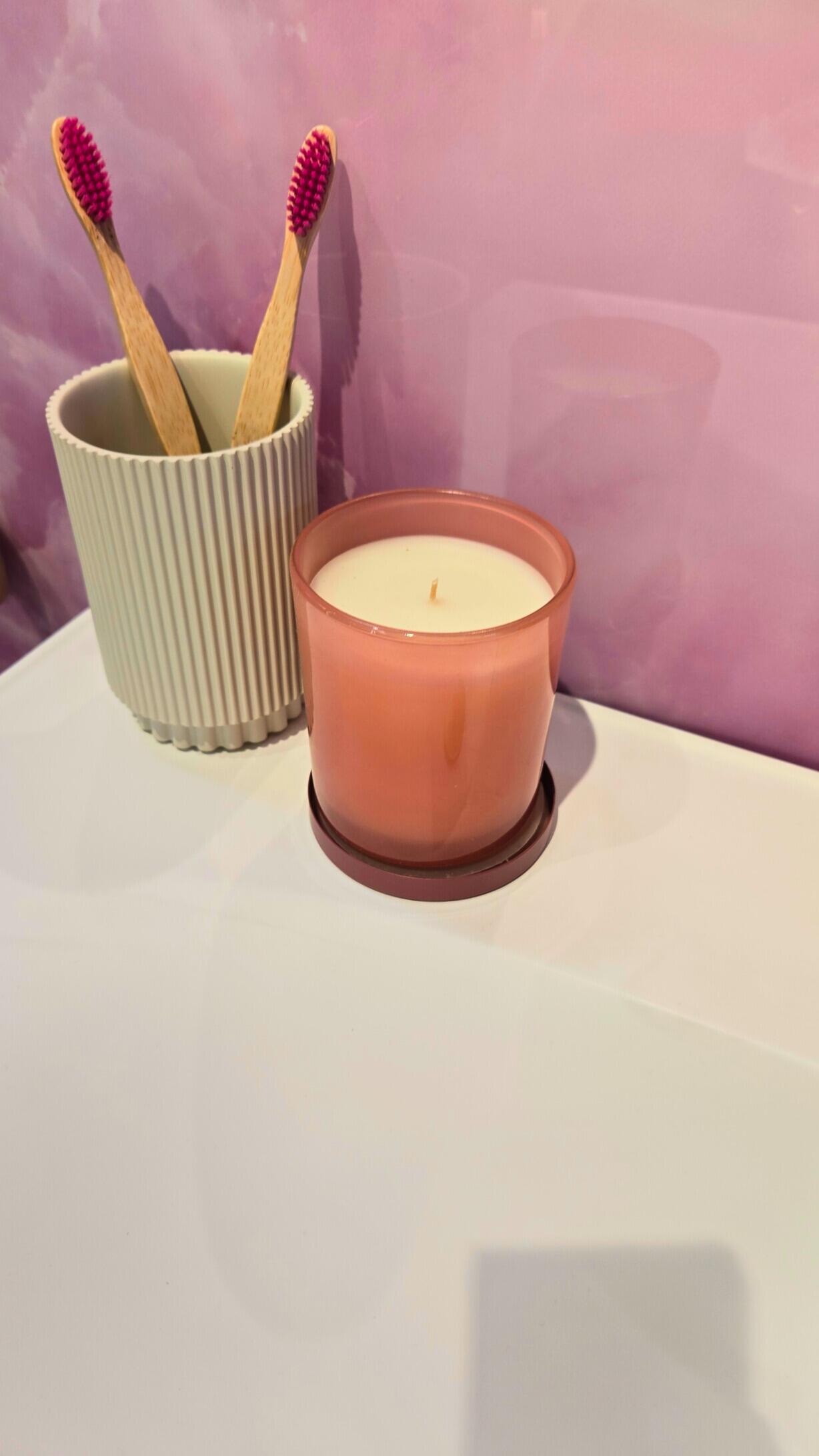 Close-up of bathroom accessories and textures for a spa-style finish