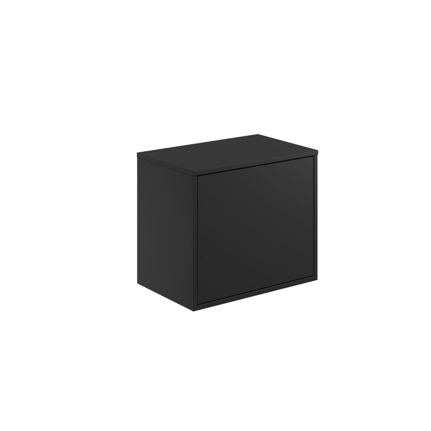 Scudo Alfie 580mm matt black wall hung vanity unit, contemporary fluted design
