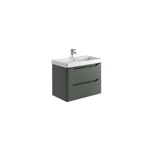 Scudo Ella anthracite wall hung vanity unit, contemporary melamine finish, 765mm wide