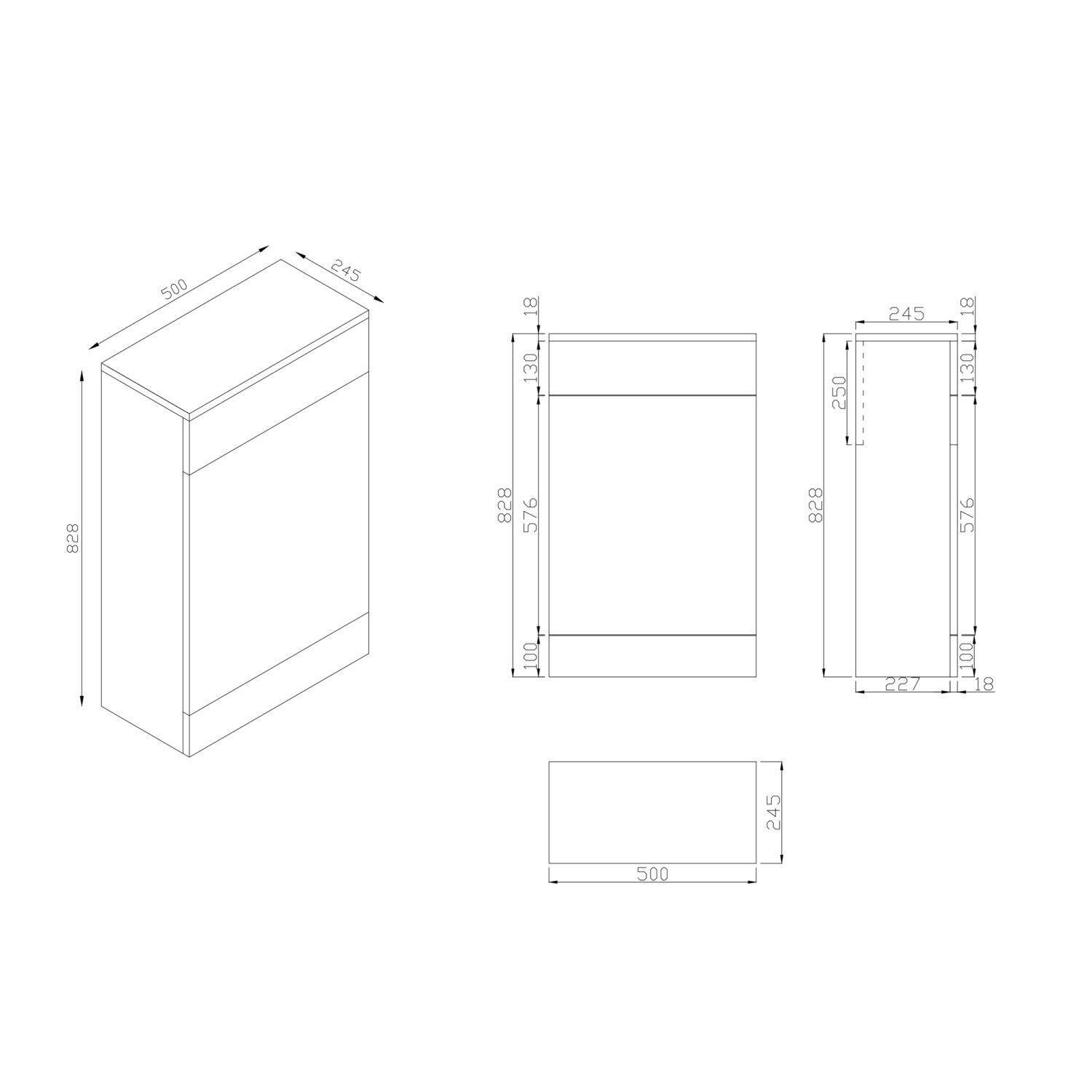 Scudo Ambience 500mm Matt Grey floorstanding WC unit