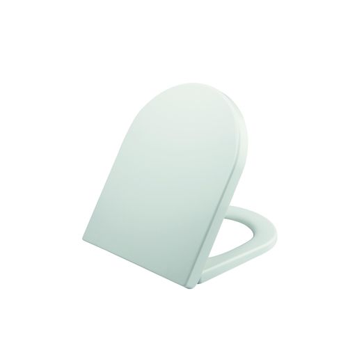 Scudo Spa white D-shape toilet seat with soft close hinges and top fix mounting