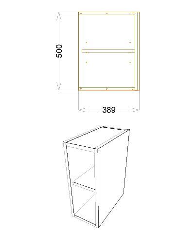 Scudo Alfie 200mm wall hung side storage unit in Sanoma Oak with fluted design