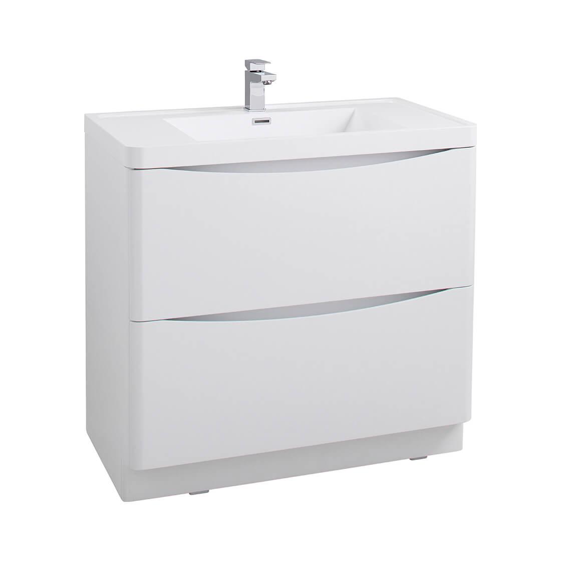 Jupiter Bali White Ash Wall Mounted 900mm Bathroom Vanity Unit And Basin WMC894WA
