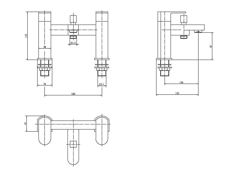 Jupiter Bangor Chrome Bath Shower Mixer