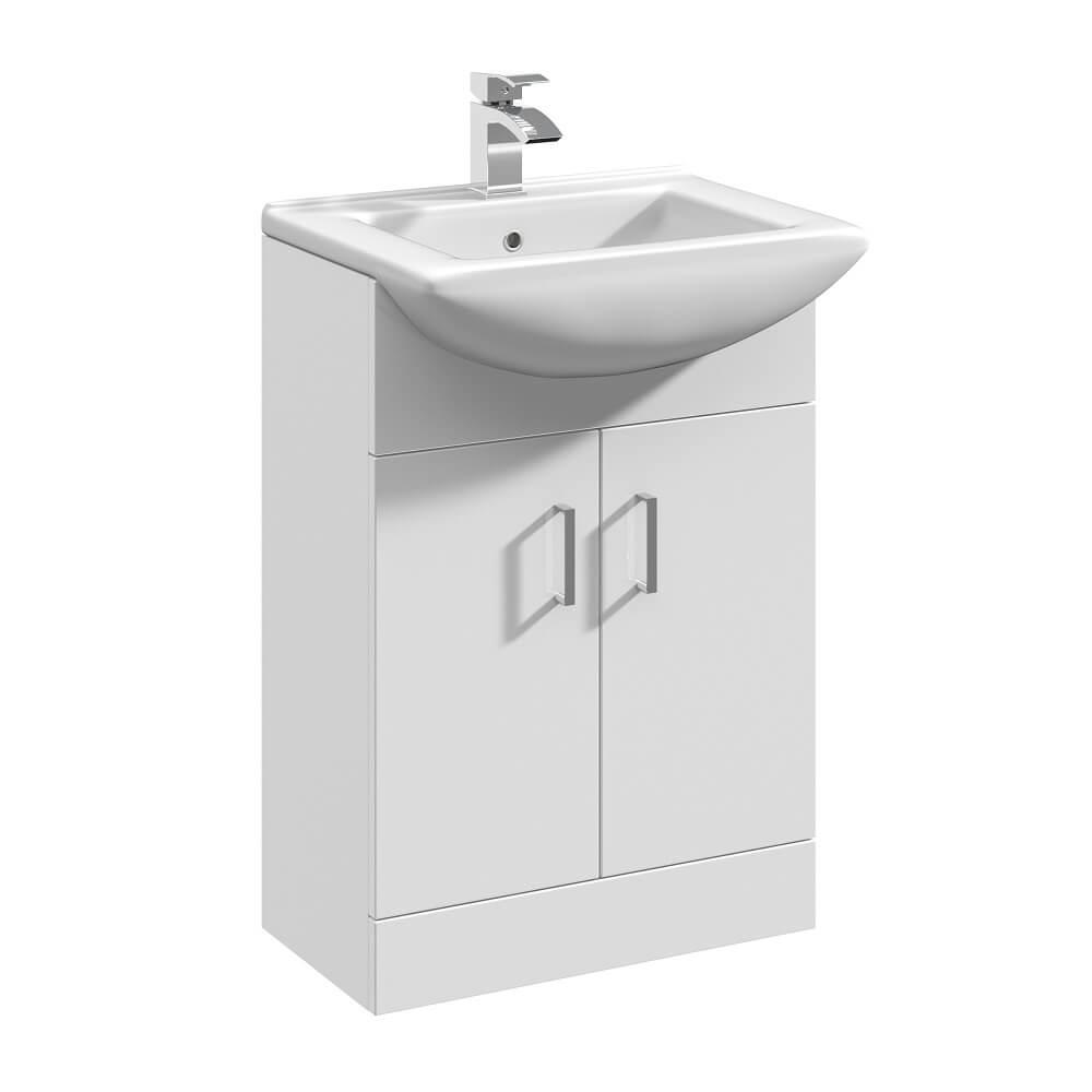 An image of Nuie Mayford 550Mm White Bathroom Furniture Vanity Unit And Basin