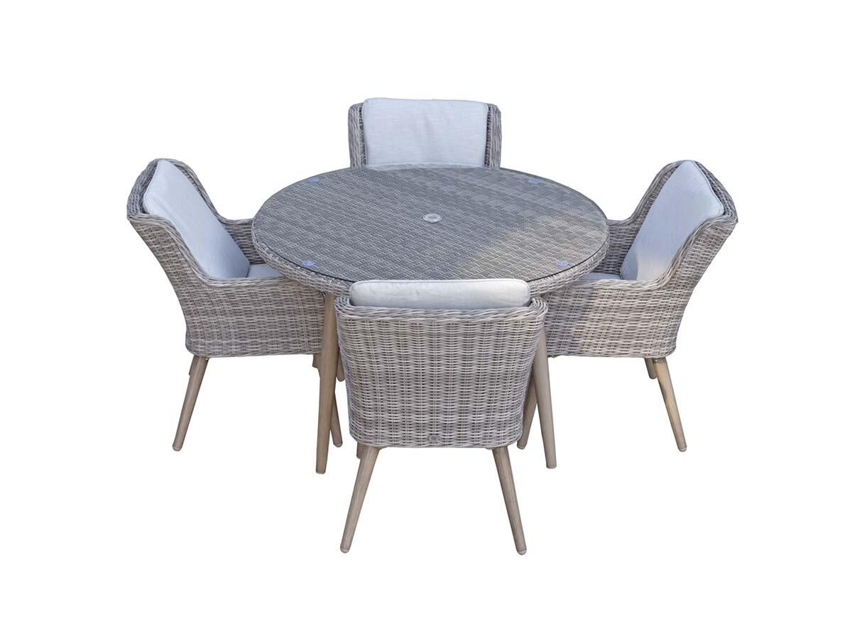 An image of Signature Weave Danielle 4 Seat Dining Set Garden Furniture
