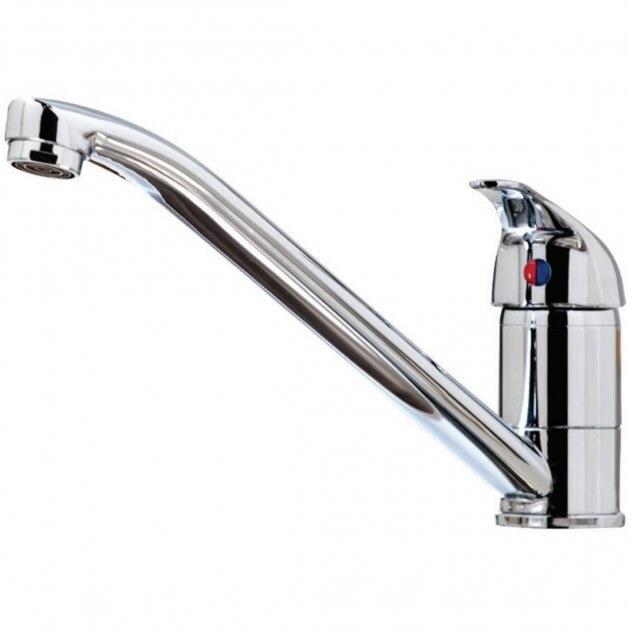 An image of Arruba Single Lever Deck Mount Kitchen Sink Mixer Tap Swivel Spout - Chrome