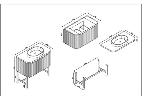 Scudo Linea wall hung vanity unit in Reed Green MFC finish with soft-close drawer, 890mm wide