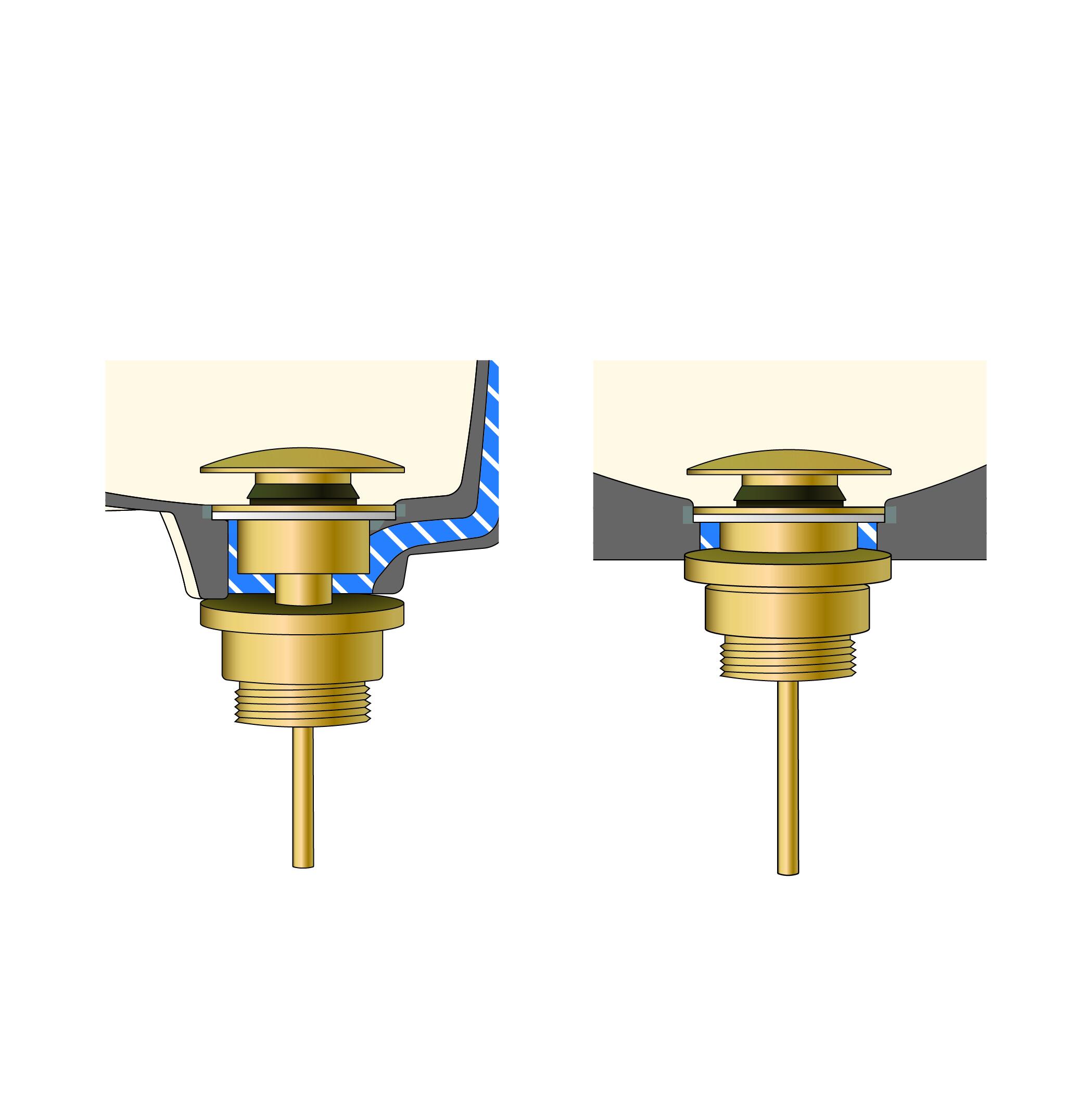 Scudo Universal Basin Waste in Brushed Brass finish