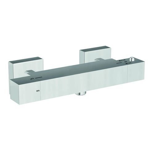 Scudo Lunar square exposed shower valve in Brass/Chrome finish
