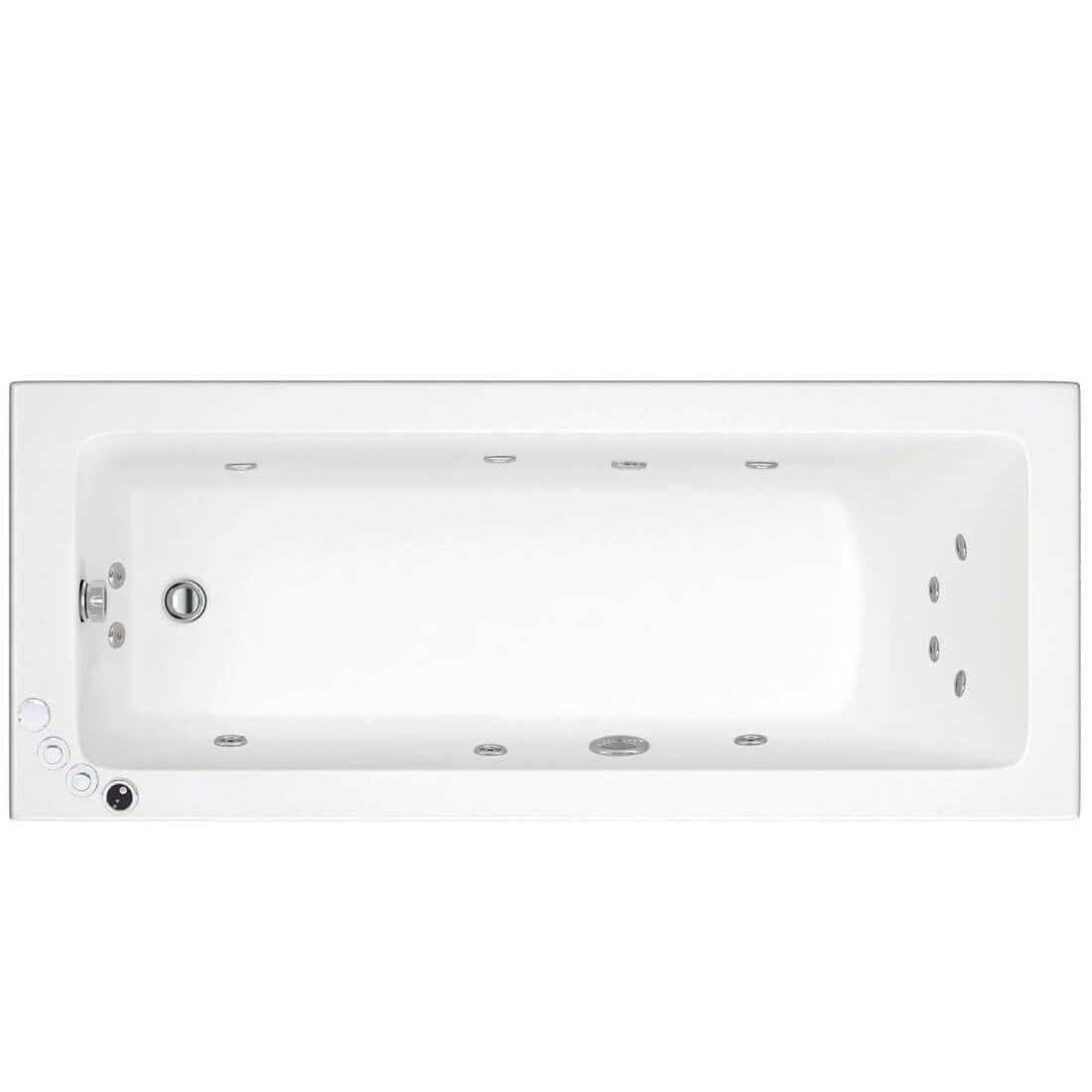 An image of Lisna Waters Florence 1700Mm X 700Mm Single Ended Whirlpool Bath 12 Jet Encore S...
