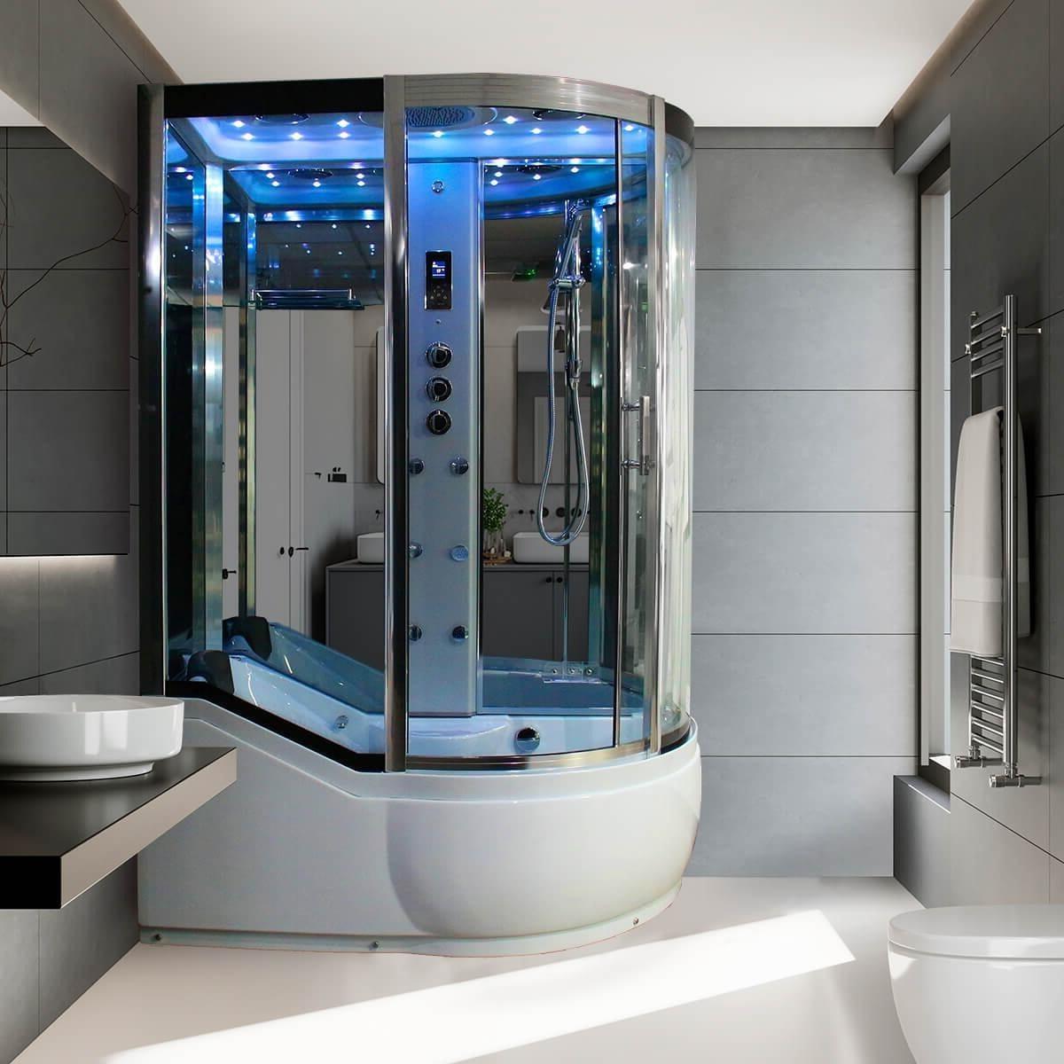 An image of Insignia 1500Sl Steam Shower Whirlpool Shower Bath 1500Mm X 850Mm Left Hand