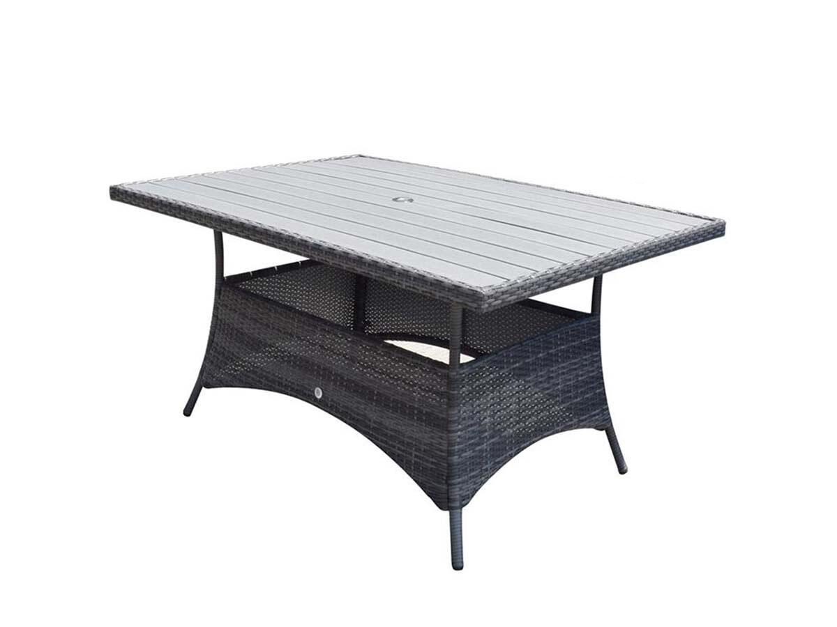 An image of Signature Weave Emily Rectangular Table 150 X 100 With Hdpe Wood Effect Top Gard...