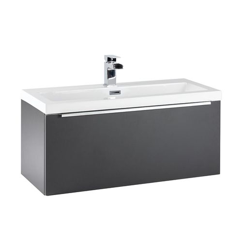 Scudo Muro wall hung vanity unit in matt grey finish, 800mm wide contemporary design