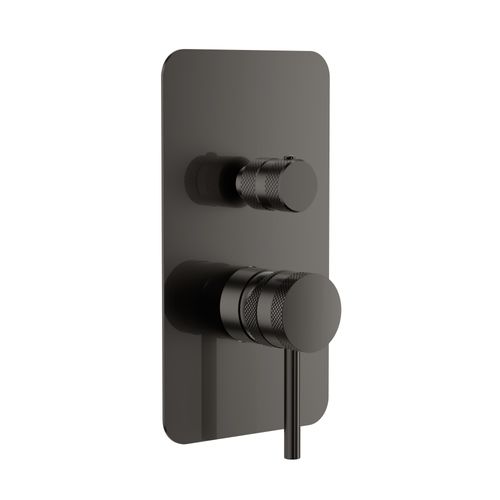 Scudo Core concealed manual dual outlet shower valve, Gunmetal finish, Stainless Steel
