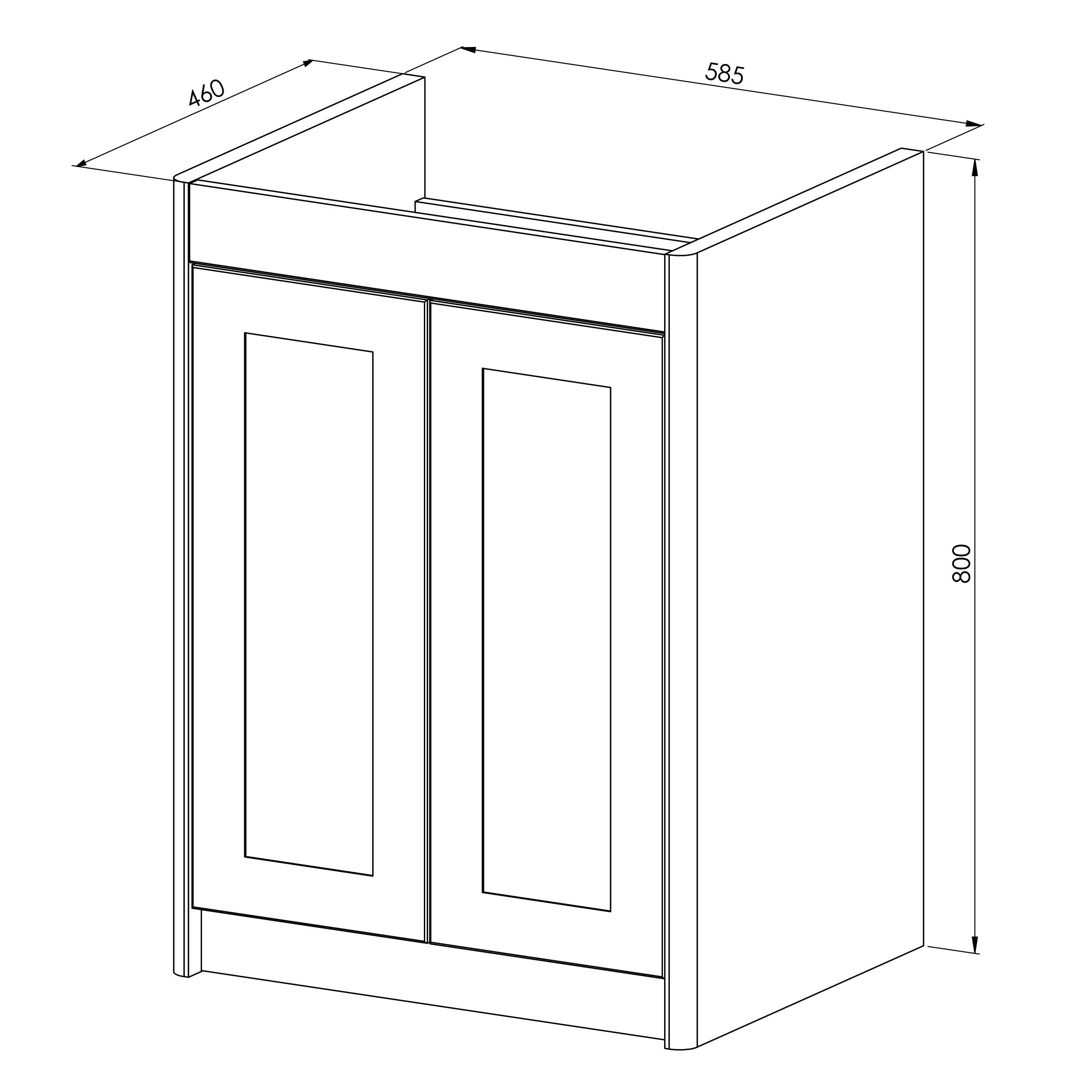 Scudo Classica wall mounted vanity unit, 650mm, Charcoal Grey, traditional style