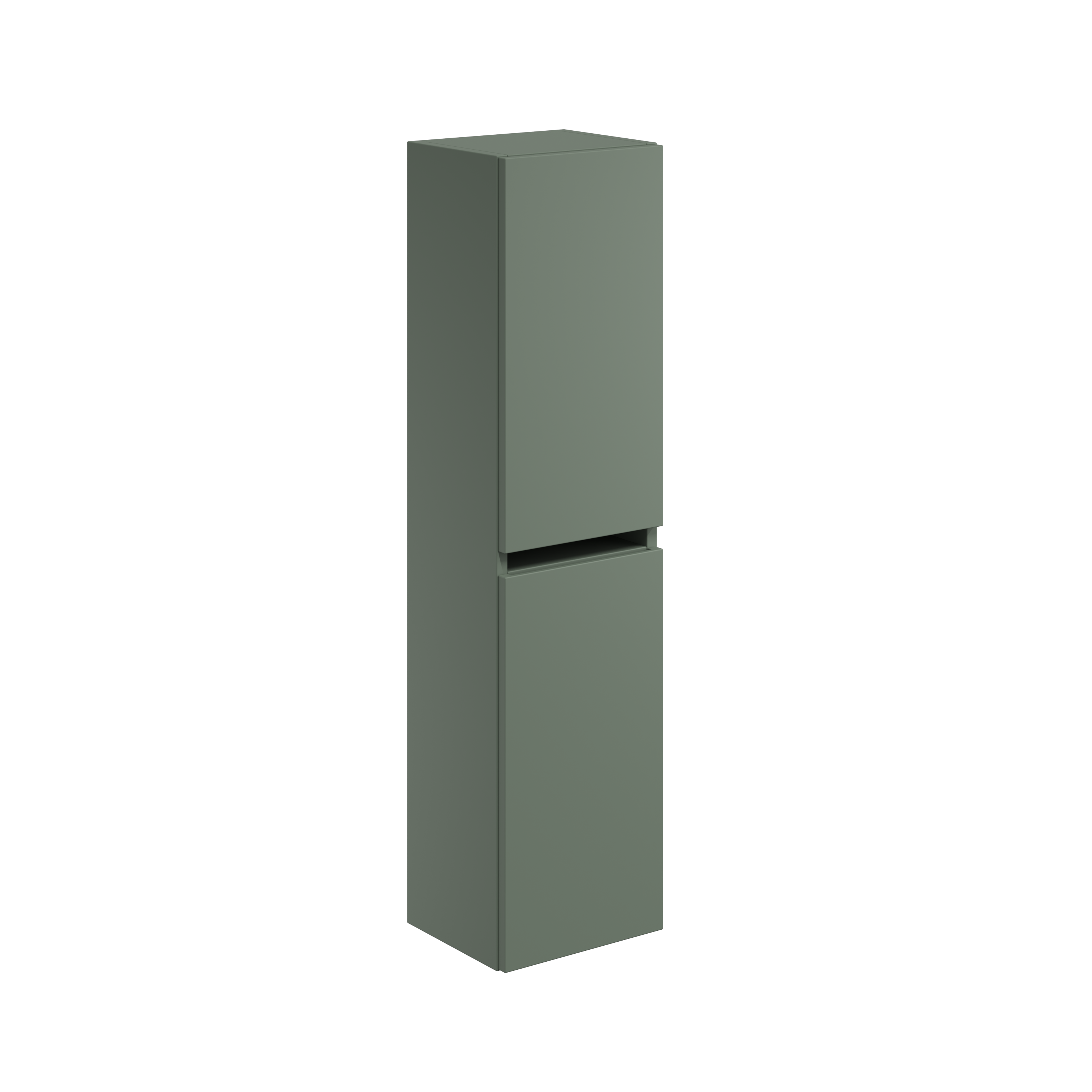 Scudo Aubrey floorstanding tall boy unit in Reed Green, 300mm wide, 1200mm high, Partical Board