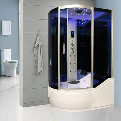 An image of Insignia Ins8058 Steam Shower Whirlpool Shower Bath 1500Mm X 900Mm Right Hand