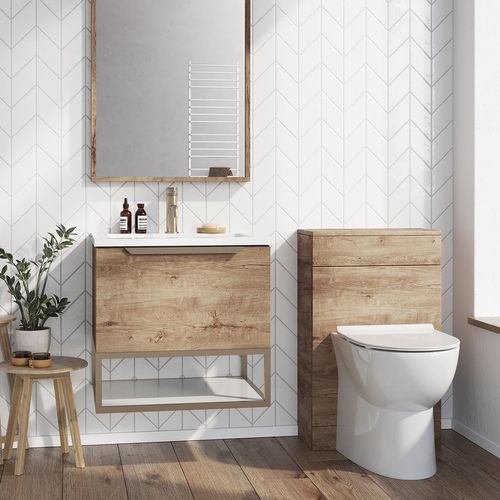 Ambience LED Cabinet 800mm rustic Oak Vanity unit