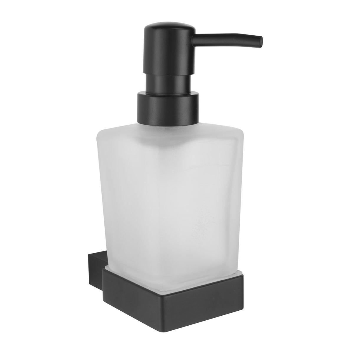 An image of Casa Bano Mono Soap Dispenser With Holder 157Mm Height - Matt Black